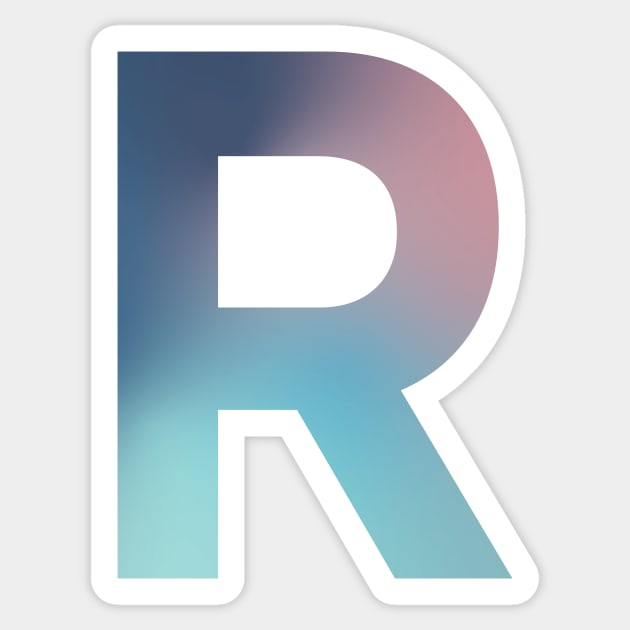 Gradient Letter R Initial Alphabet Sticker by murialbezanson